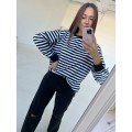 Stripe Sweatshirt Mujer Bonita