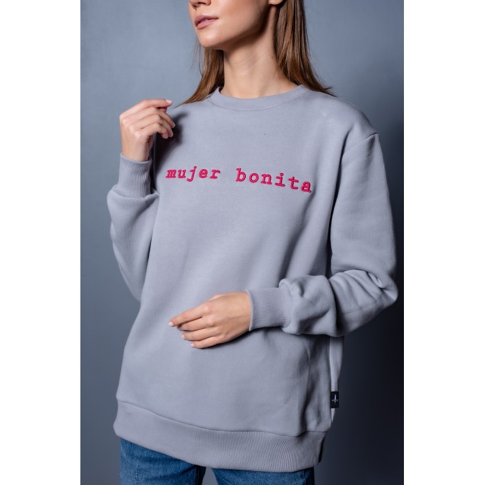 Mujer Bonita Oversized Sweatshirt in Grey