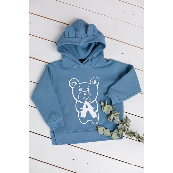 Personalized Denim Baby Bear Hoodie